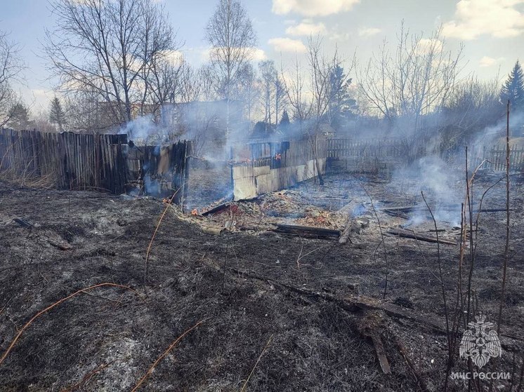 В Новосибирске крупный пожар повредил несколько построек