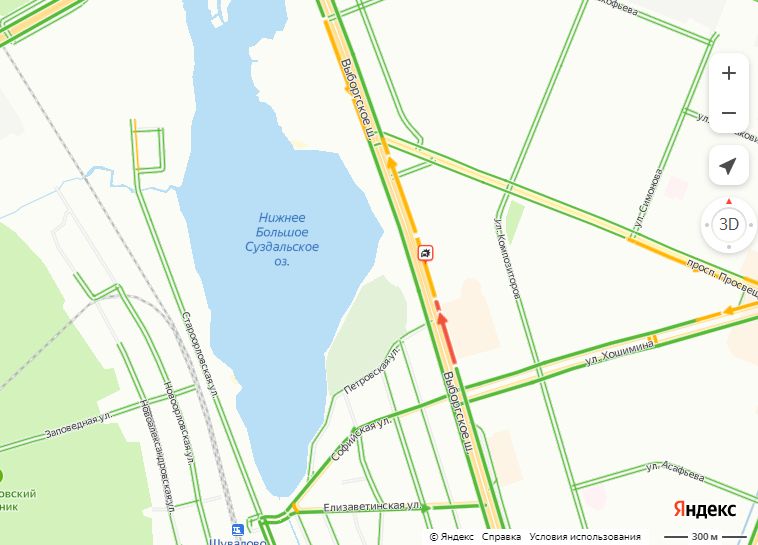 Выборгское шоссе карта спб