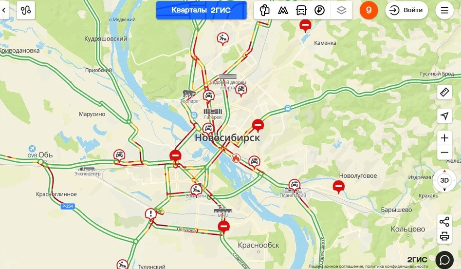 Гис пробки иркутск. Дороги Новосибирска карта. Береговое Новосибирск на карте.