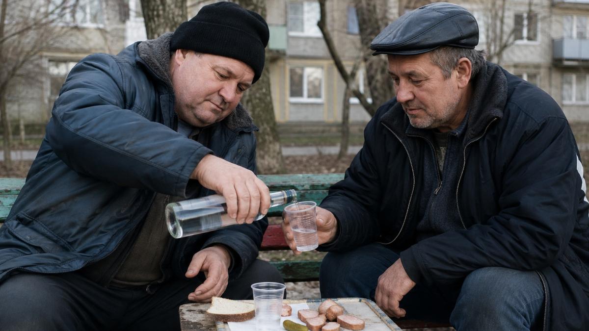 Два мужчины на скамейке