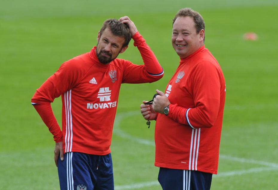 Тренировка сборной России по футболу в Швейцарии