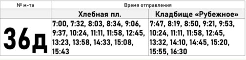 график движения автобуса 36д в самаре
