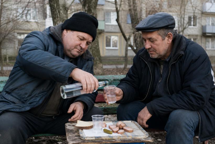 Два мужчины на скамейке