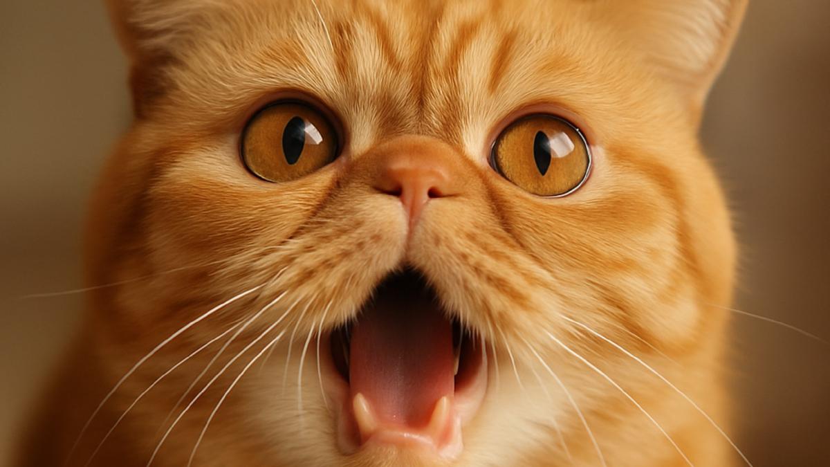 Кошка мяукает