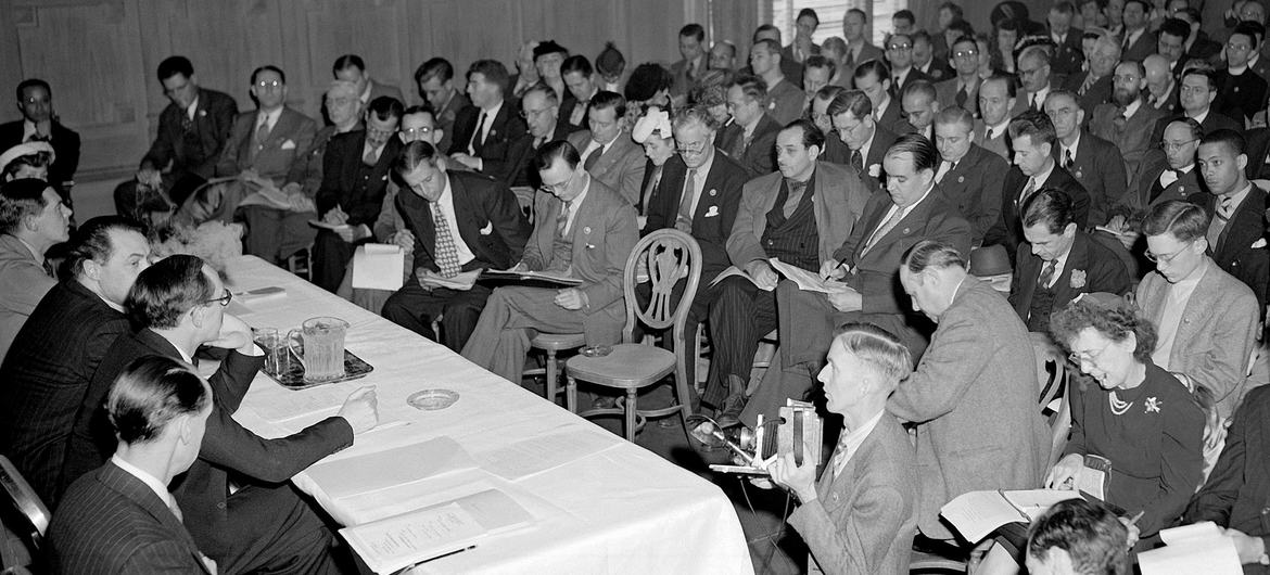 С 25 апреля по 26 июня 1945 года в Сан-Франциско прошла учредительная конференция ООН, в которой приняли участие представители 50 государств.