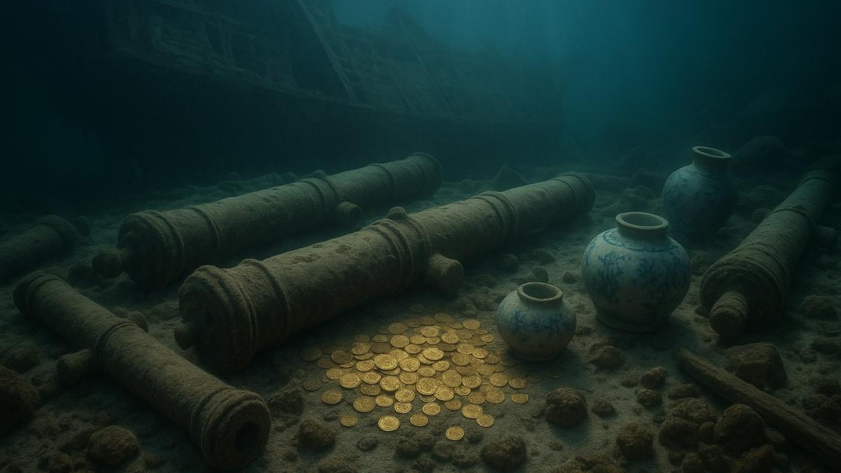 Подводные останки корабля