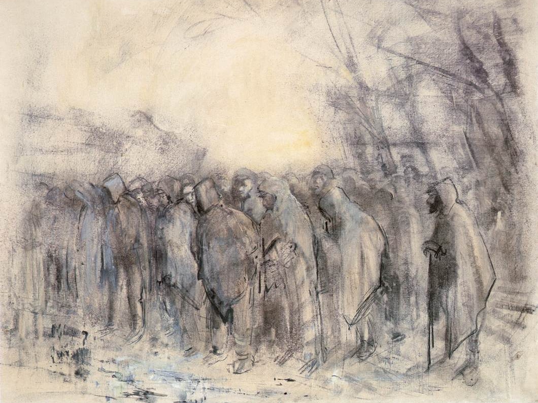 Ласло Меднянский. Военнопленные на марше (фрагмент). 1914-1918