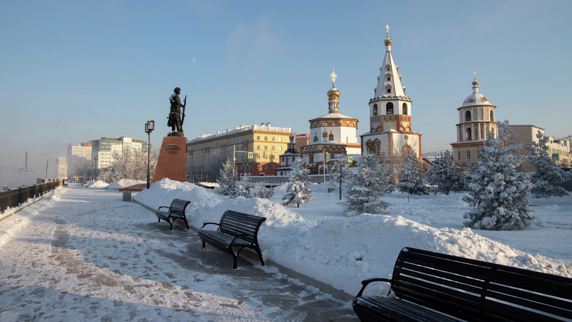 Богоявленский собор,Иркутск зимой