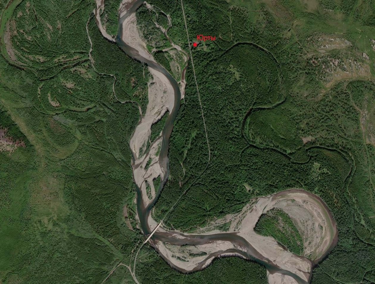 Примерное расположение посёлка Юрты kolymastory.ru