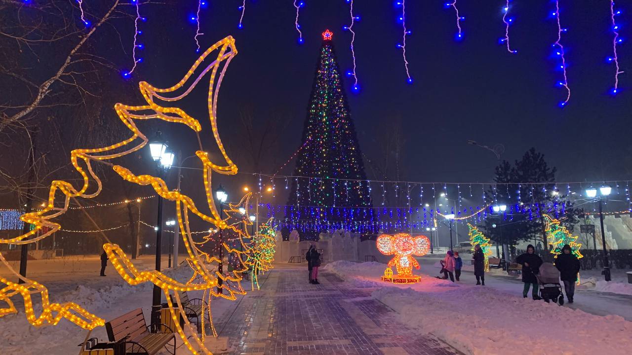 Преображенский парк Абакан зимой