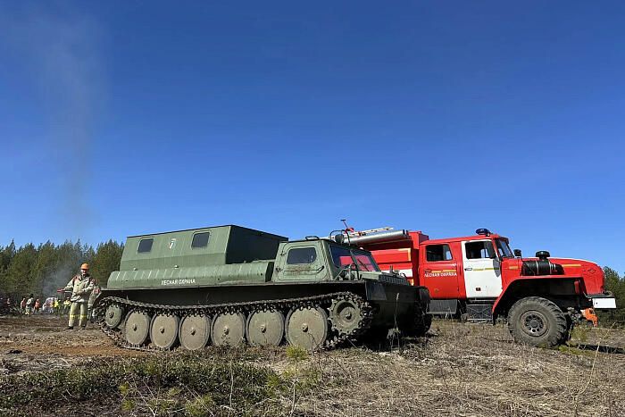 В Кирсе прошли учения по тушению лесного пожара