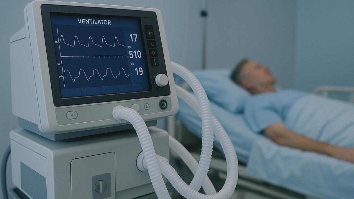 больничная палата с аппаратом ИВЛ