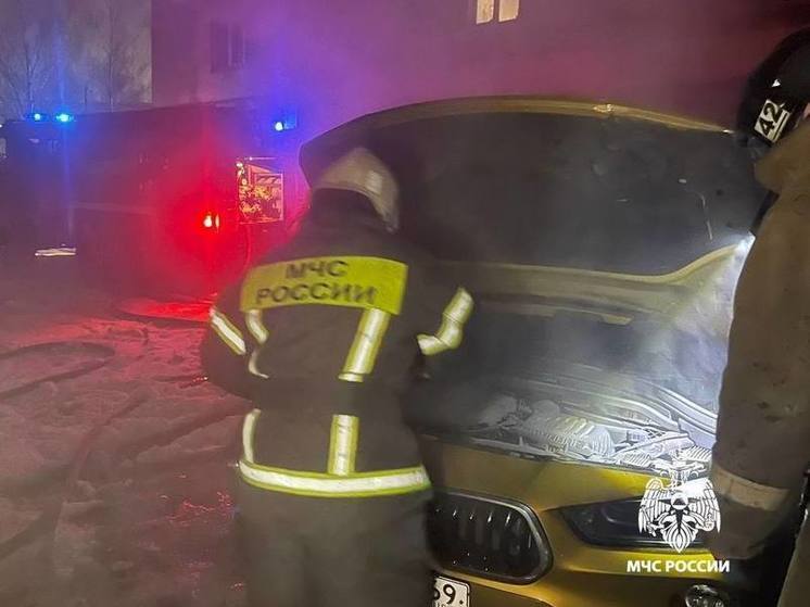 В Тверской области на парковке сгорела BMW