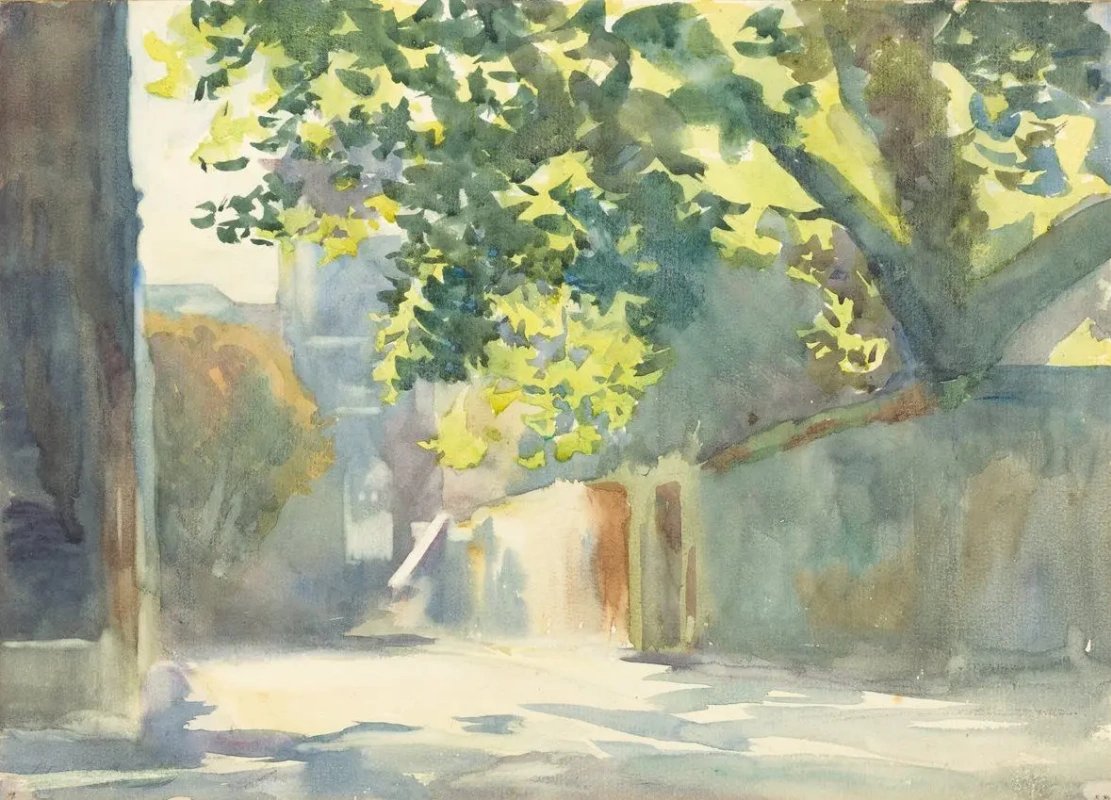 Джон Сингер Сарджент. Солнечный свет на стене под деревом. 1913