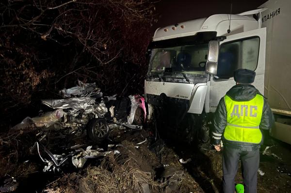 В Свердловской области в лобовом столкновении с фурой погибла семья с пятилетним ребенком из кроссовера - Фото 1