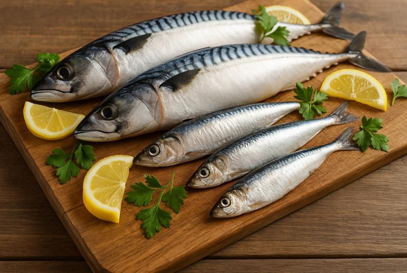 Скумбрия и сардины с лимоном