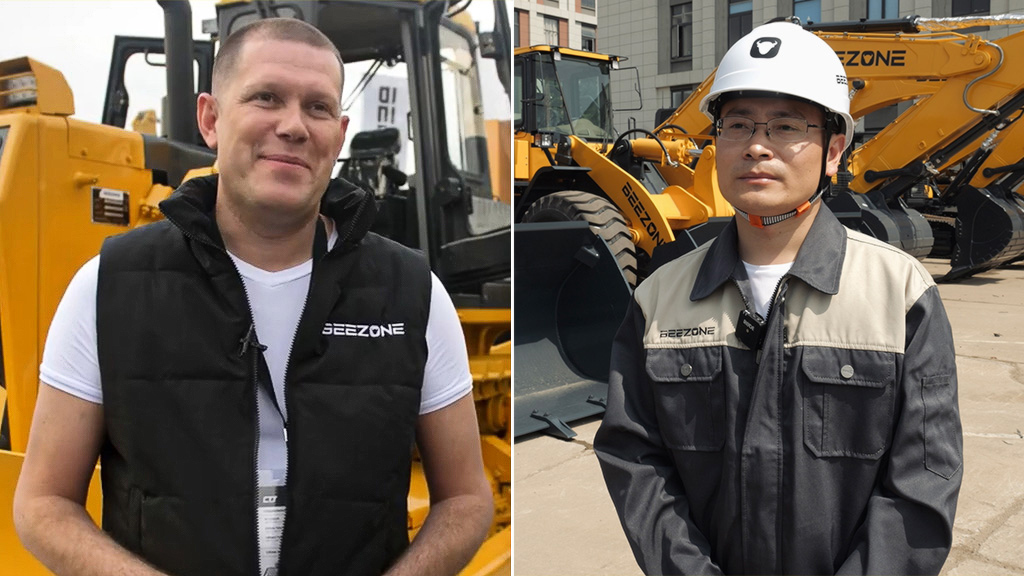 Максим Шубин, генеральный директор «ТСГРУПП», и Qiu Rong, технический директор BEEZONE Construction Machinery