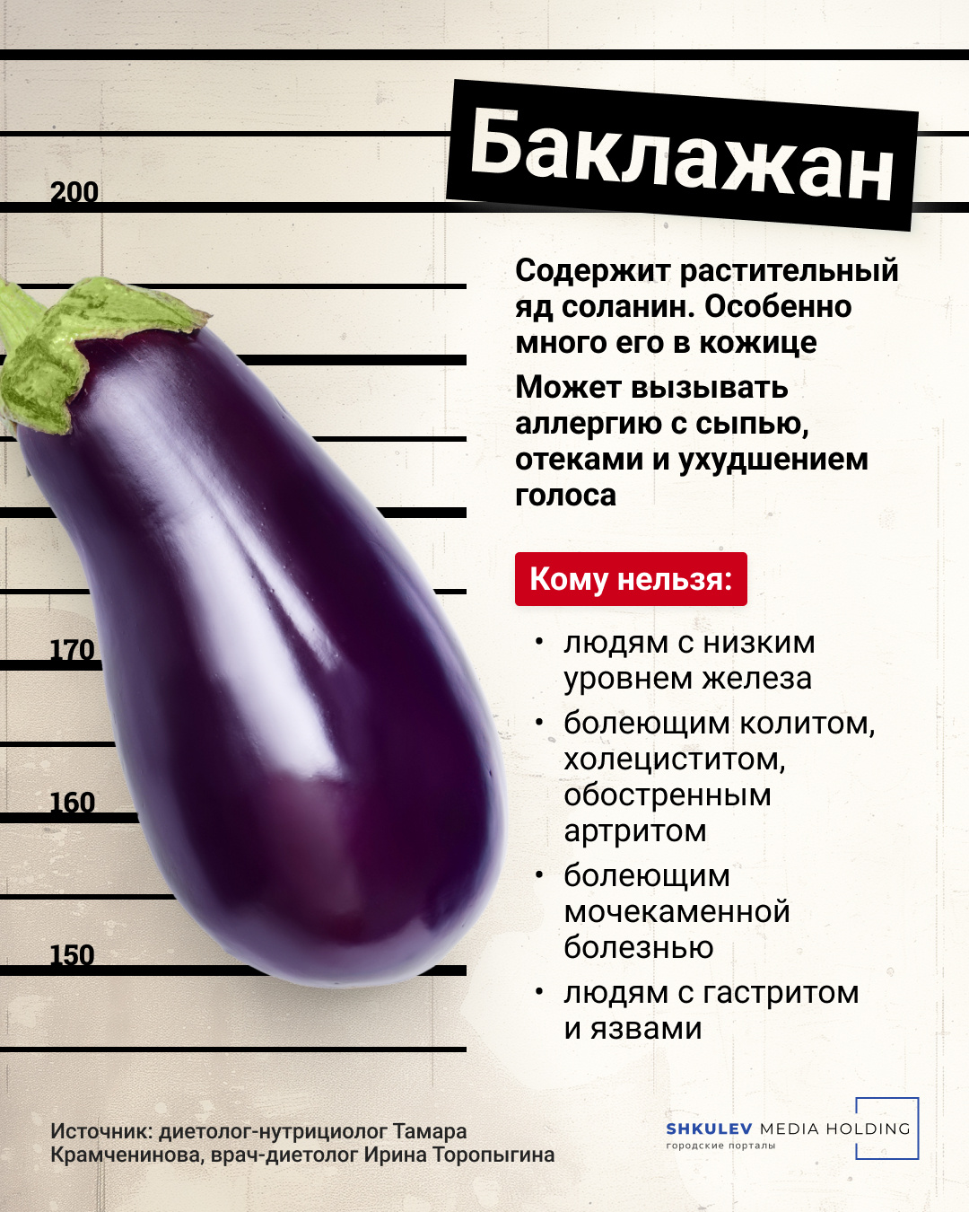 Баклажан арестован по статье «содержание соланина»
