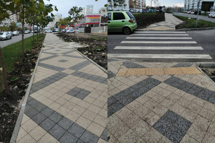 Пешеходная дорожка. Тротуар. Иллюминация тротуар.