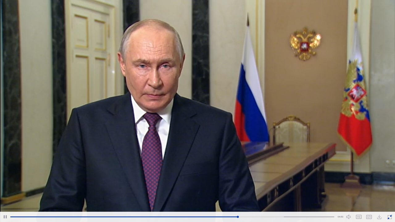 Кадр из видеообращения Владимира Путина к гражданам Китая.