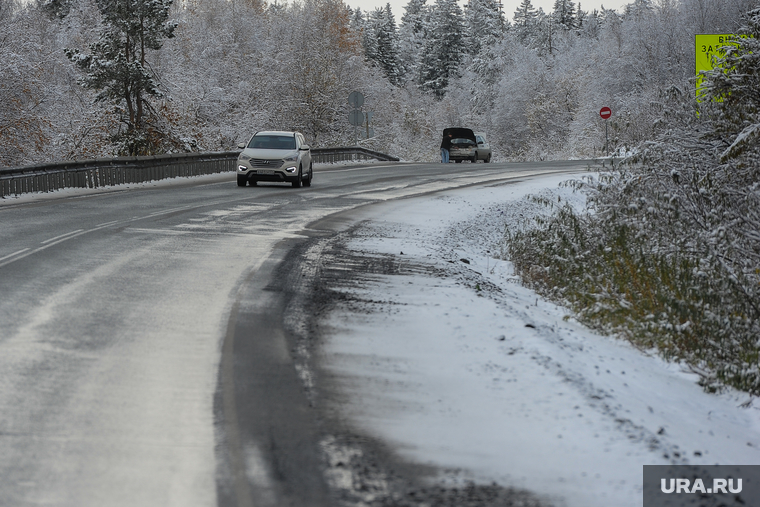 Трасса М5 Дорога Челябинск, снег, трасса м5