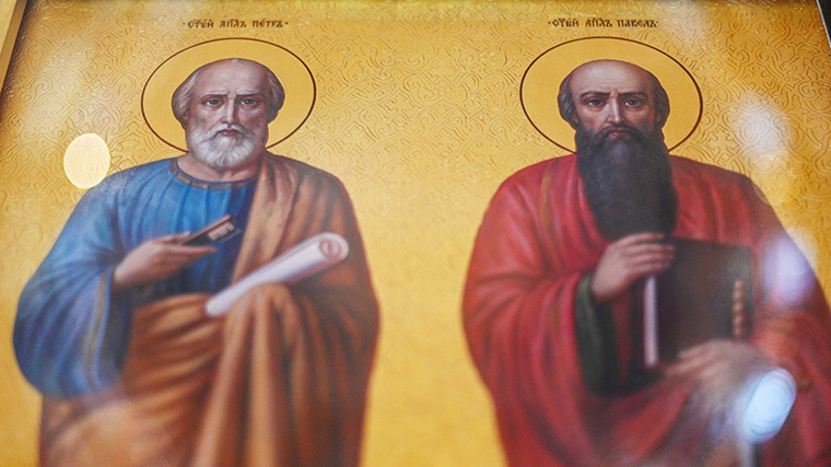 Икона апостолов Петра и Павла в Храме Христа Спасителя