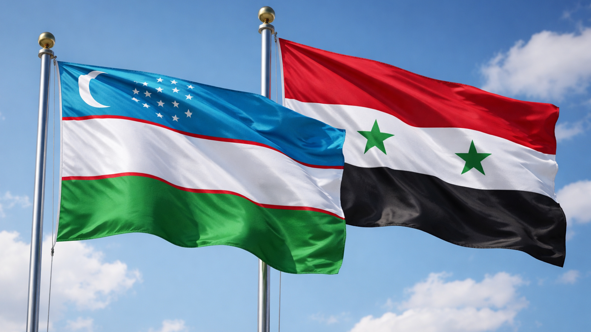 Флаги Узбекистана и Сирии - Sputnik Узбекистан, 1920, 29.12.2025