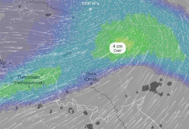 Карта осадков омская область на завтра