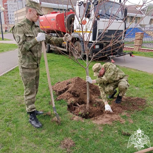 Военнослужащие саровской дивизии Росгвардии присоединились к международной патриотической акции «Сад Памяти»