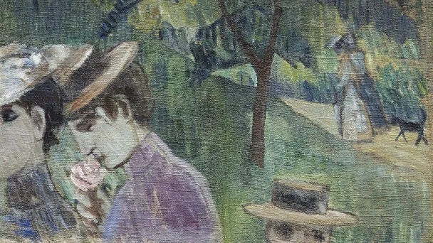 Михаил Ларионов, «Прогулка», 1906–1907. С 1915 года картина, разрезанная на две части, хранилась у Льва Жегина. Валерий Дудаков купил у вдовы Жегина правую часть картины и еще через 30 лет левую и соединил (Фото DR) 