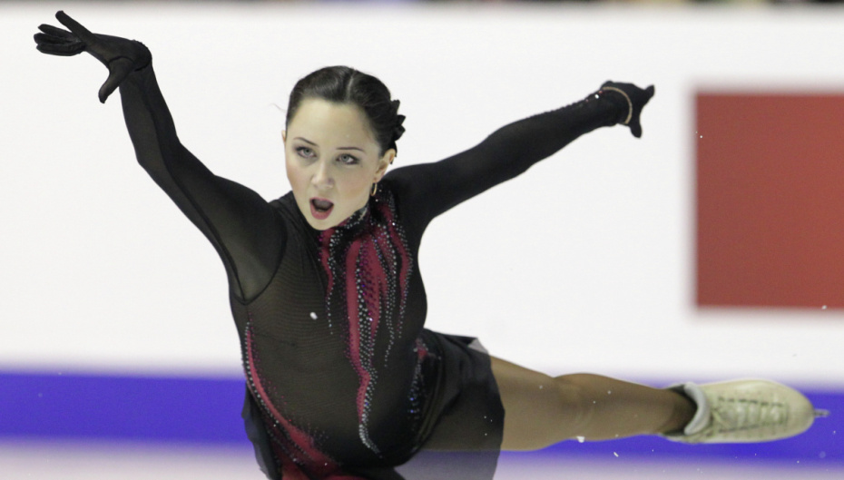 Россиянка Елизавета Туктамышева выступает в произвольной программе женского одиночного катания на чемпионате Европы по фигурному катанию в Загребе, 2013 год