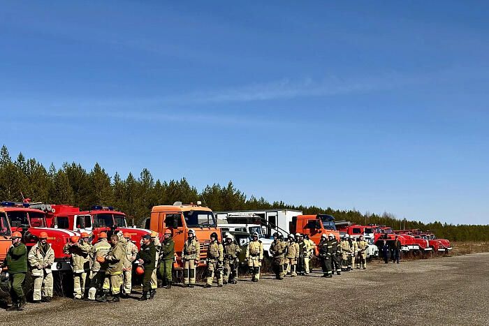 В Кирсе прошли учения по тушению лесного пожара