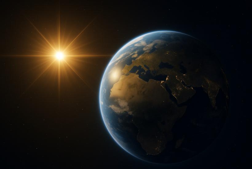 Солнце и Земля из космоса