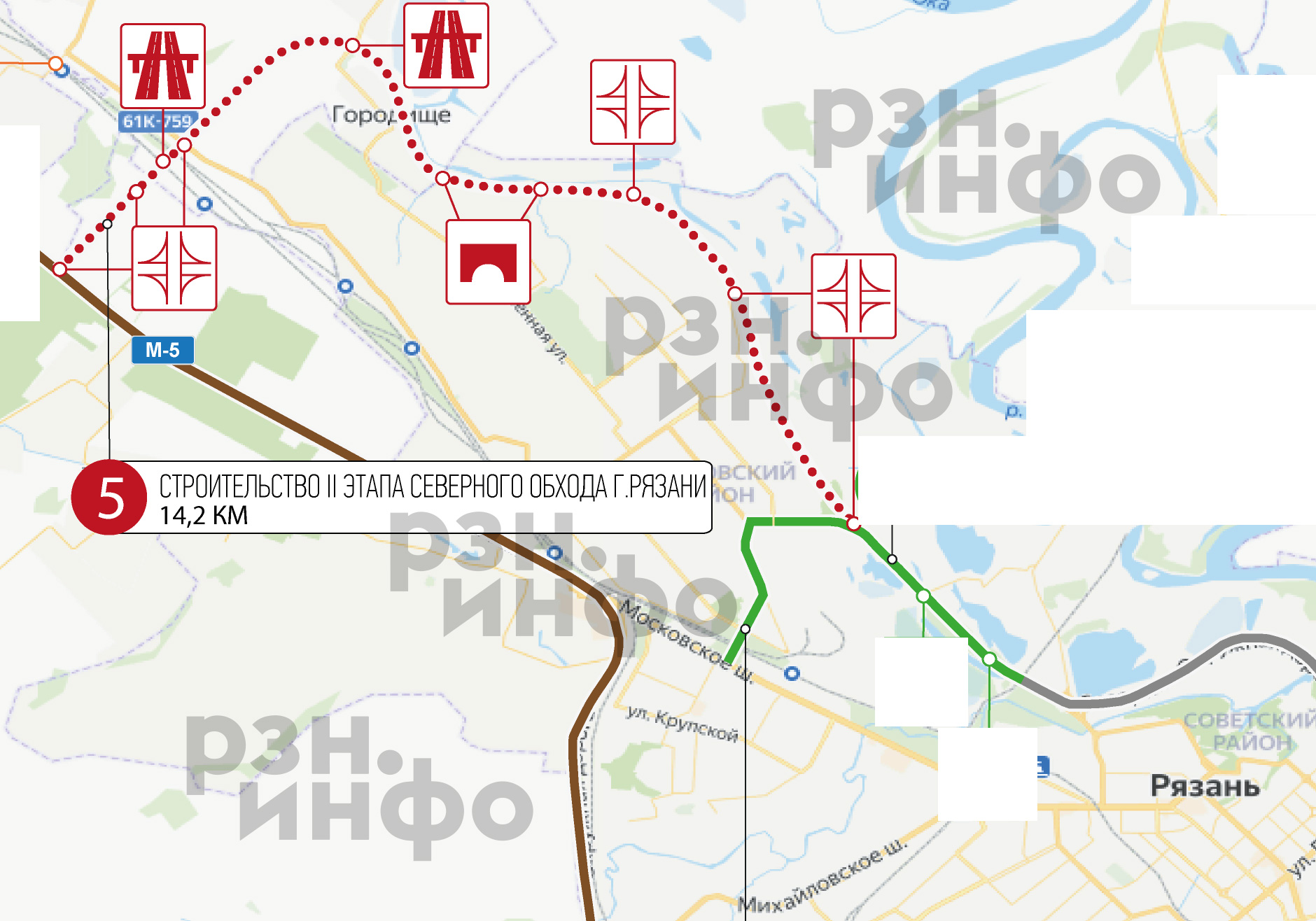 План северной окружной дороги рязань