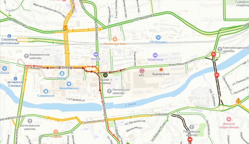 Пробки смоленск онлайн карта сейчас смоленск