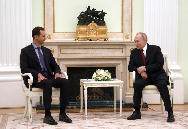 15 марта 2023 г. Президент РФ Владимир Путин и президент Сирии Башар Асад во время встречи