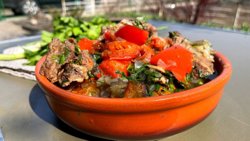 Лидер реготделения партии “Зеленые” Александров угощает гостей мясом 