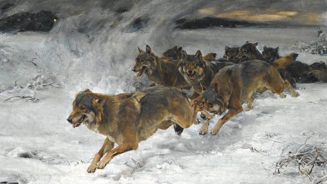 Альфред фон Веруш-Ковальски. Стая волков. до 1915