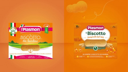 новый дизайн упаковки детского питания Plasmon