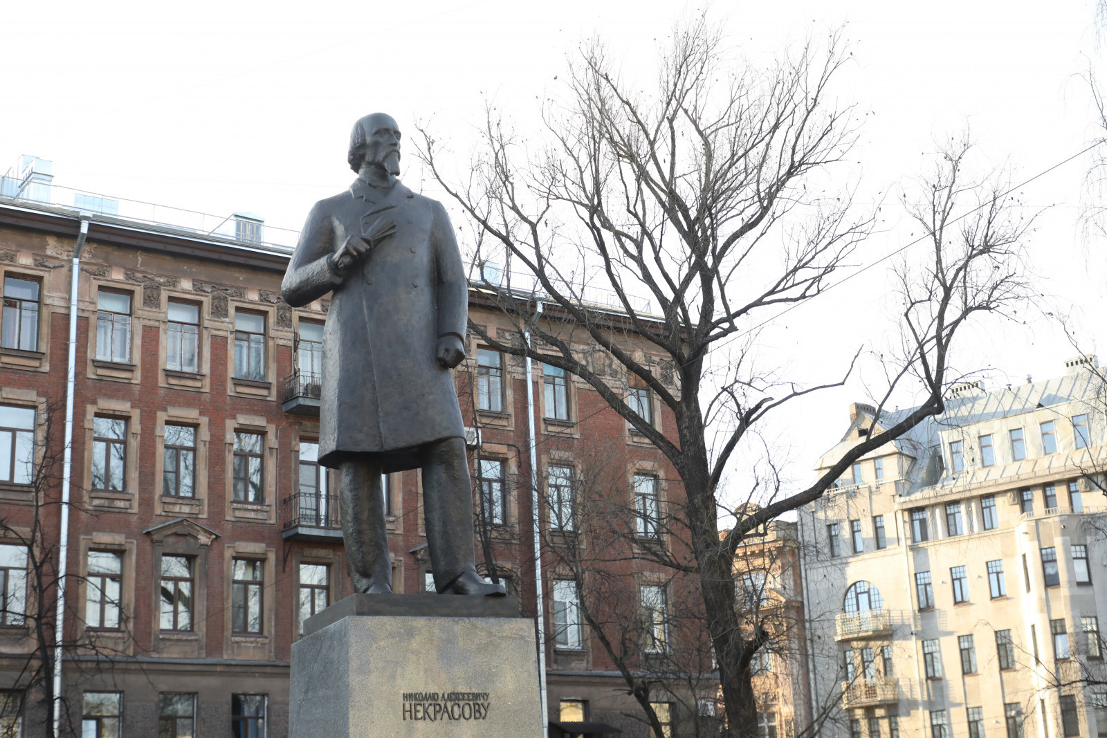 В центре города у памятника некрасову. Памятник Некрасову в Санкт-Петербурге. Памятник Николаю Некрасову.