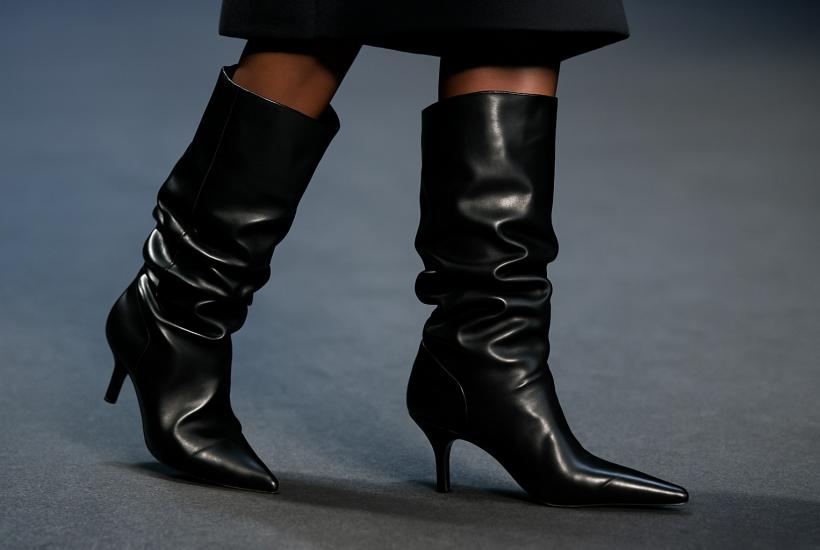 Сапоги-слаучи на подиуме
