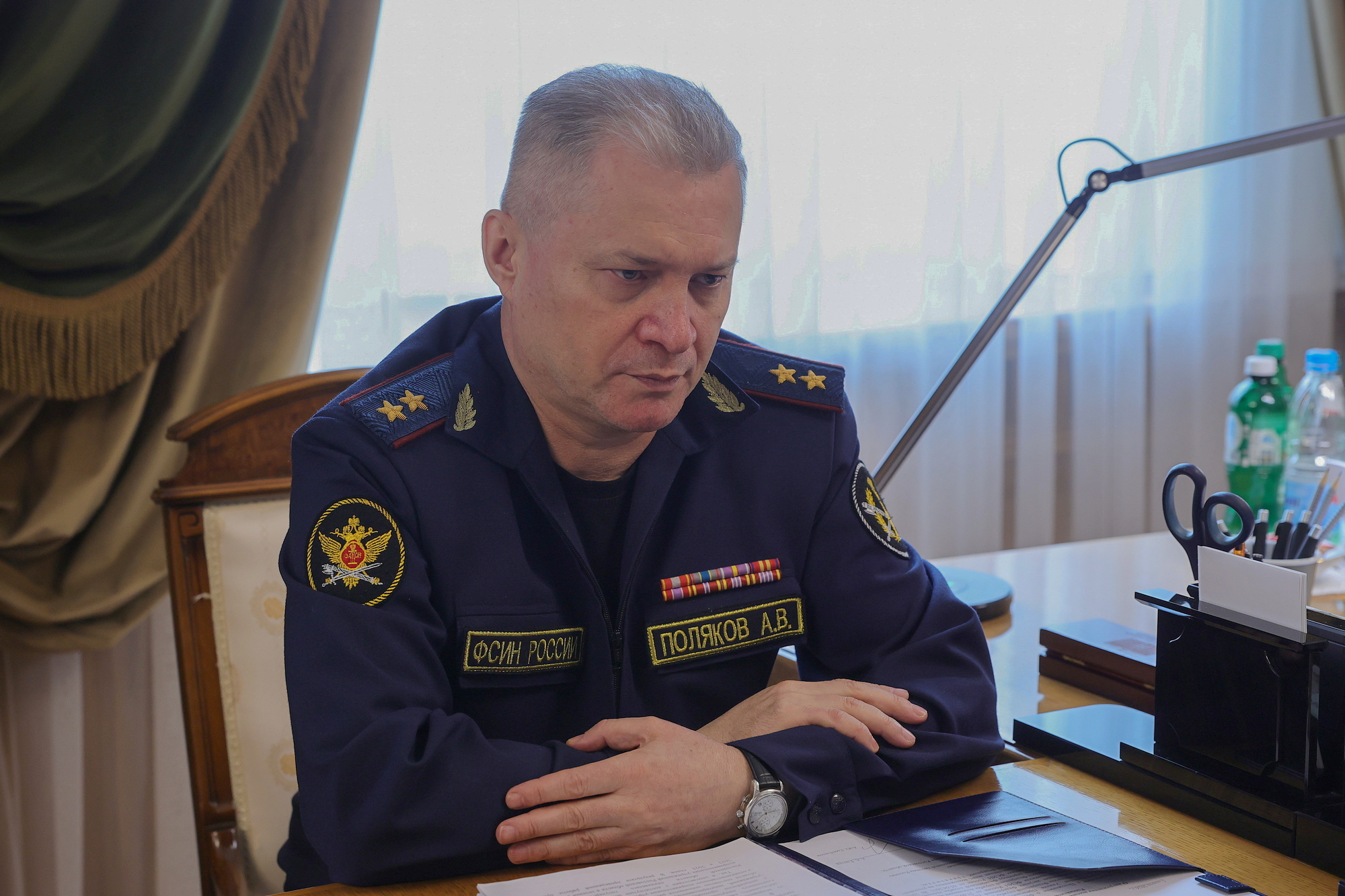 Рабочая встреча губернатора Ю.Б.Слюсаря с начальником Главного управления Федеральной службы исполнения наказаний по Ростовской области А.В.Поляковым