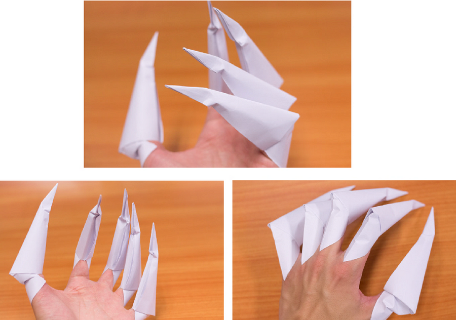 Коготь из бумаги видео. Оригами когти Фредди Крюгера. Когти Фредди Крюгера из бумаги. Идеи для когтей из бумаги. Когти из бумаги оригами.
