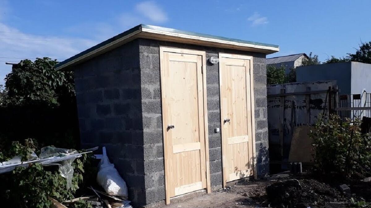 Туалет И Душ На Даче Из Газобетона фото 2