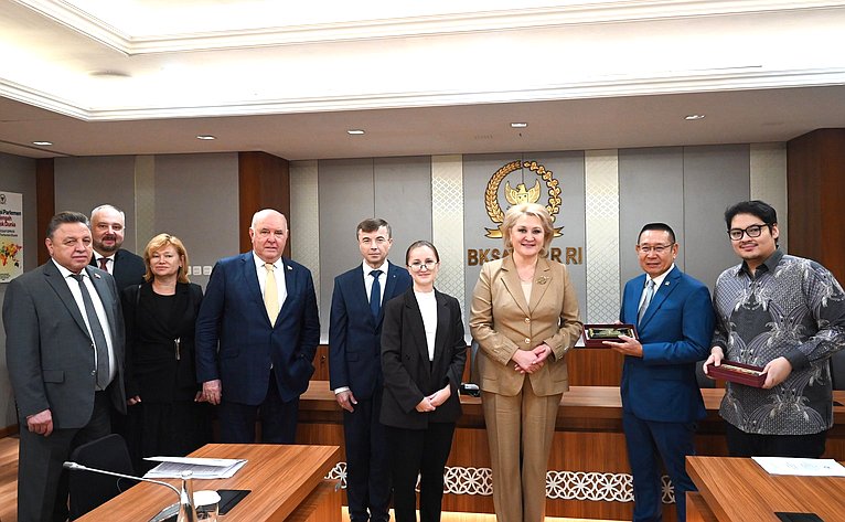 Сенаторы провели переговоры с Равиндрой Аирлангой и председателем Группы дружбы Совета народных представителей Республики Индонезии с нижней палатой российского парламента Вихади Виджаянто