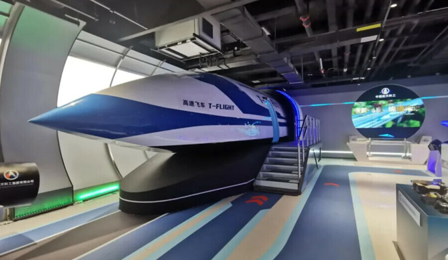 В Китае строят магнитный поезд будущего который пойдет по трубе