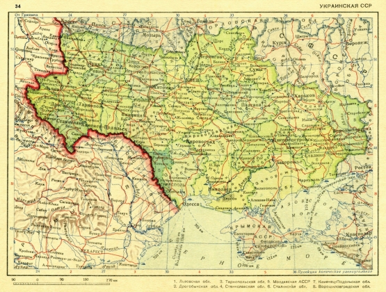 Бессарабия и Украинская ССР в границах 1939 года