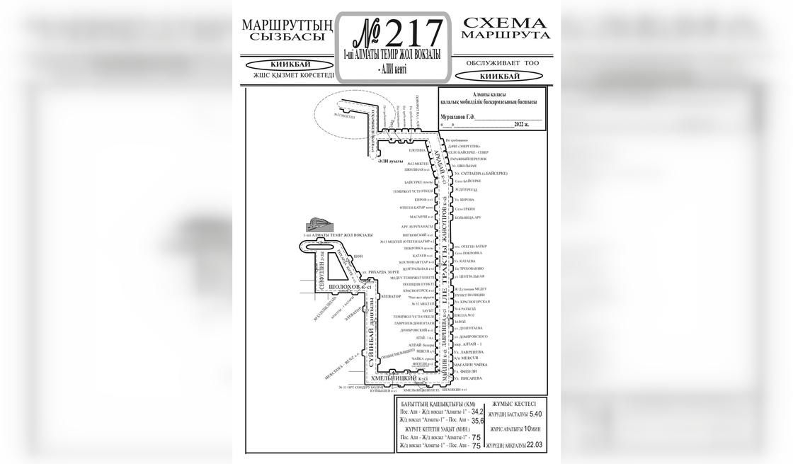 Схема маршрута 85 алматы