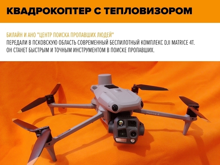 Псковские поисковики «ЛизаАлерт» получили дрон с тепловизором для поиска пропавших