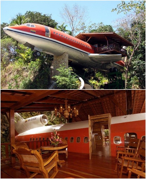 Hotel Suite – отельный номер в преобразованном Boeing 727 (Кепос, Коста-Рика).